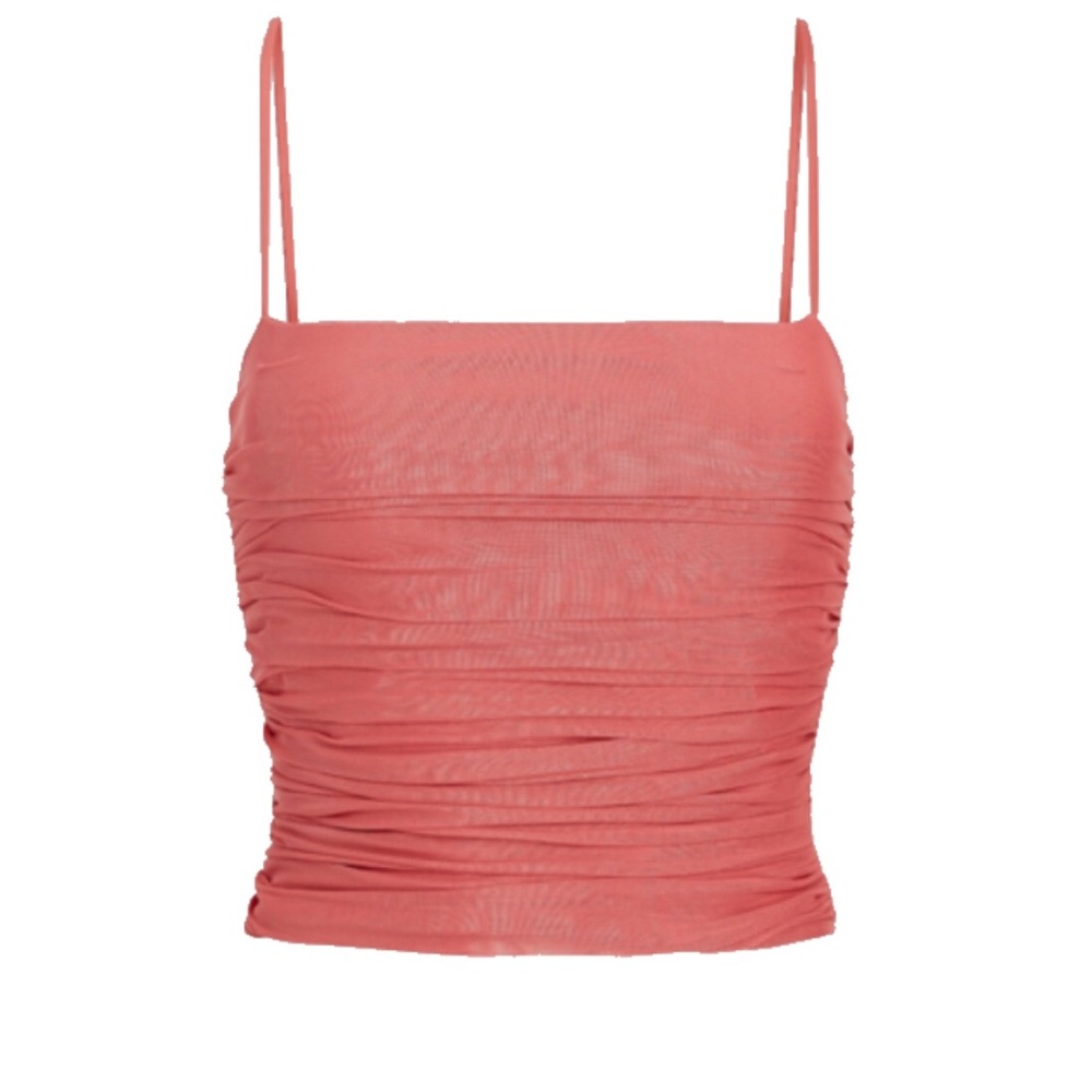 Express Body Contour Mesh Cropped Cami
